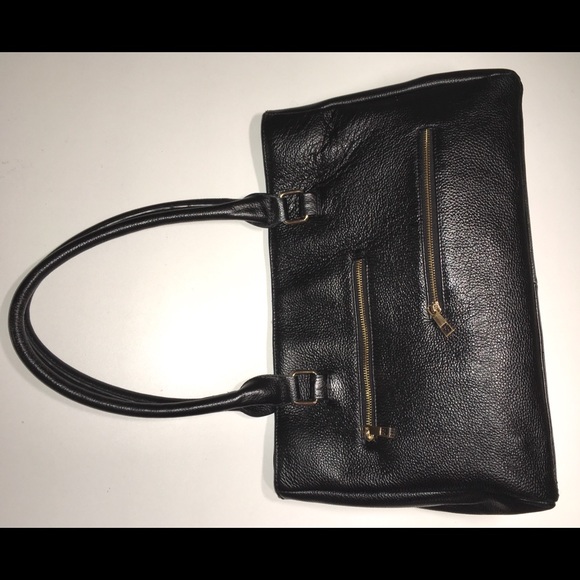 ERICA ANENBERG black leather & snakeskin tote Bags